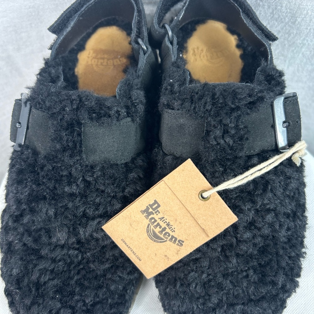 Dr. Martens Black Fuzzy Buckle Shoes size 7